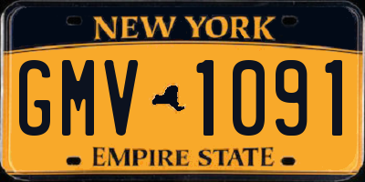 NY license plate GMV1091