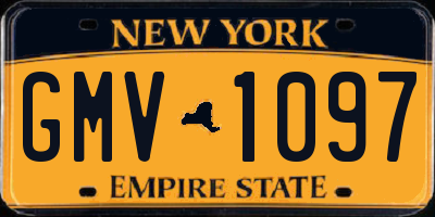 NY license plate GMV1097