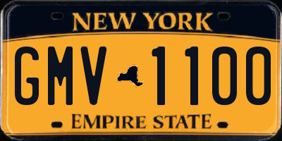 NY license plate GMV1100