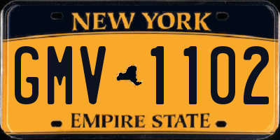 NY license plate GMV1102