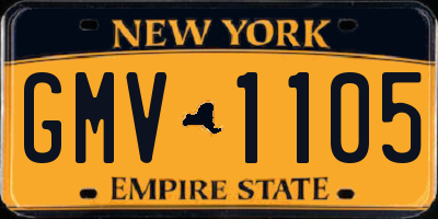 NY license plate GMV1105