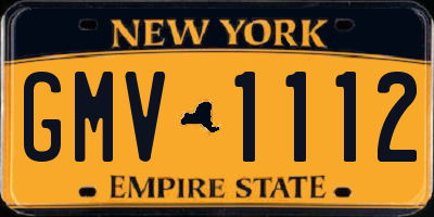 NY license plate GMV1112