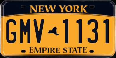 NY license plate GMV1131