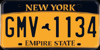 NY license plate GMV1134