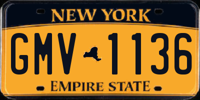NY license plate GMV1136