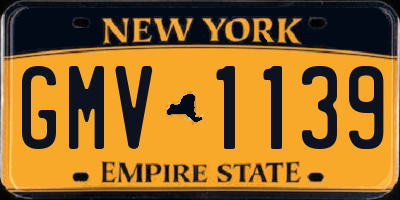 NY license plate GMV1139