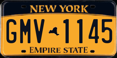 NY license plate GMV1145