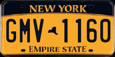 NY license plate GMV1160