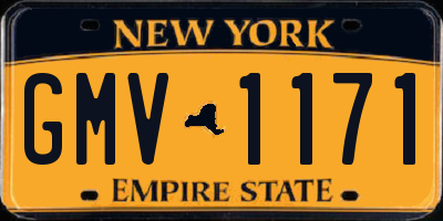 NY license plate GMV1171