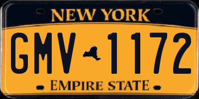 NY license plate GMV1172