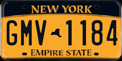 NY license plate GMV1184