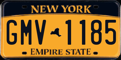 NY license plate GMV1185