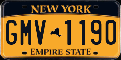 NY license plate GMV1190