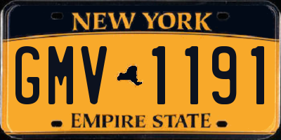 NY license plate GMV1191