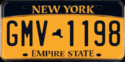 NY license plate GMV1198