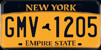 NY license plate GMV1205