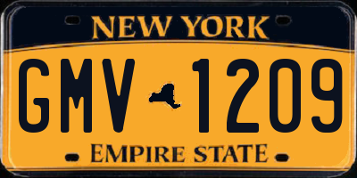 NY license plate GMV1209