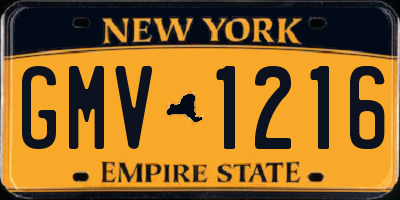 NY license plate GMV1216
