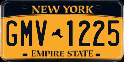 NY license plate GMV1225