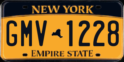 NY license plate GMV1228