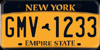 NY license plate GMV1233