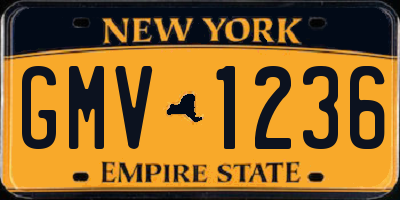 NY license plate GMV1236