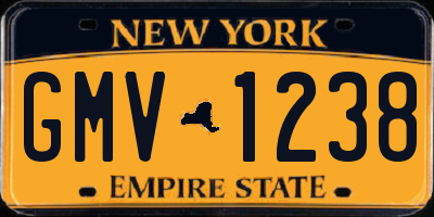 NY license plate GMV1238