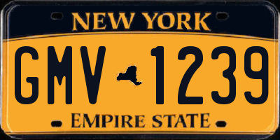 NY license plate GMV1239