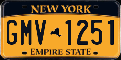 NY license plate GMV1251