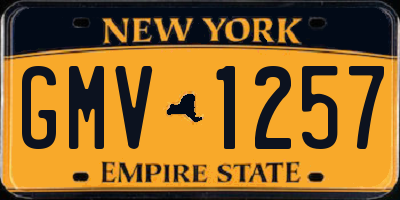 NY license plate GMV1257