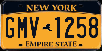 NY license plate GMV1258