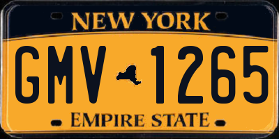 NY license plate GMV1265