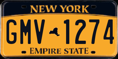 NY license plate GMV1274