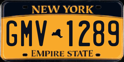 NY license plate GMV1289