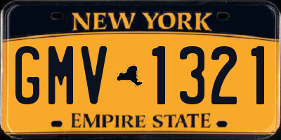 NY license plate GMV1321