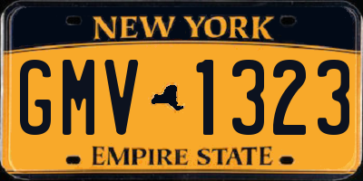 NY license plate GMV1323