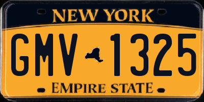 NY license plate GMV1325
