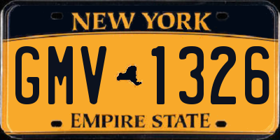 NY license plate GMV1326