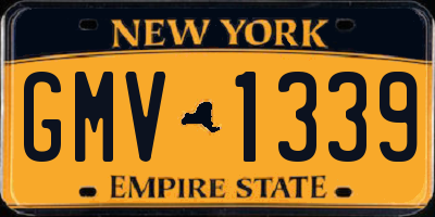 NY license plate GMV1339