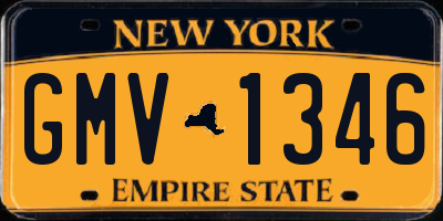 NY license plate GMV1346