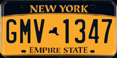 NY license plate GMV1347
