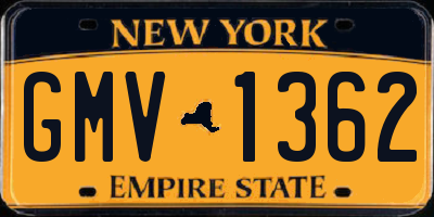 NY license plate GMV1362