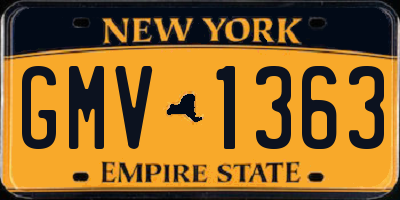 NY license plate GMV1363