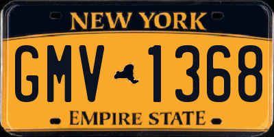 NY license plate GMV1368
