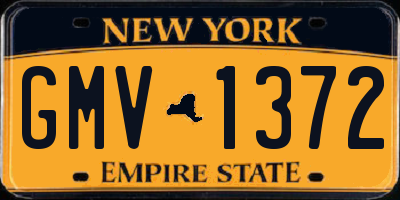 NY license plate GMV1372