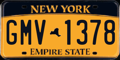 NY license plate GMV1378