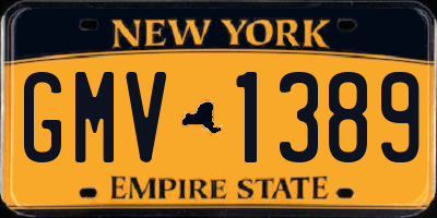NY license plate GMV1389