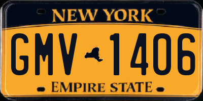 NY license plate GMV1406