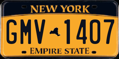 NY license plate GMV1407