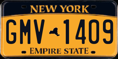 NY license plate GMV1409